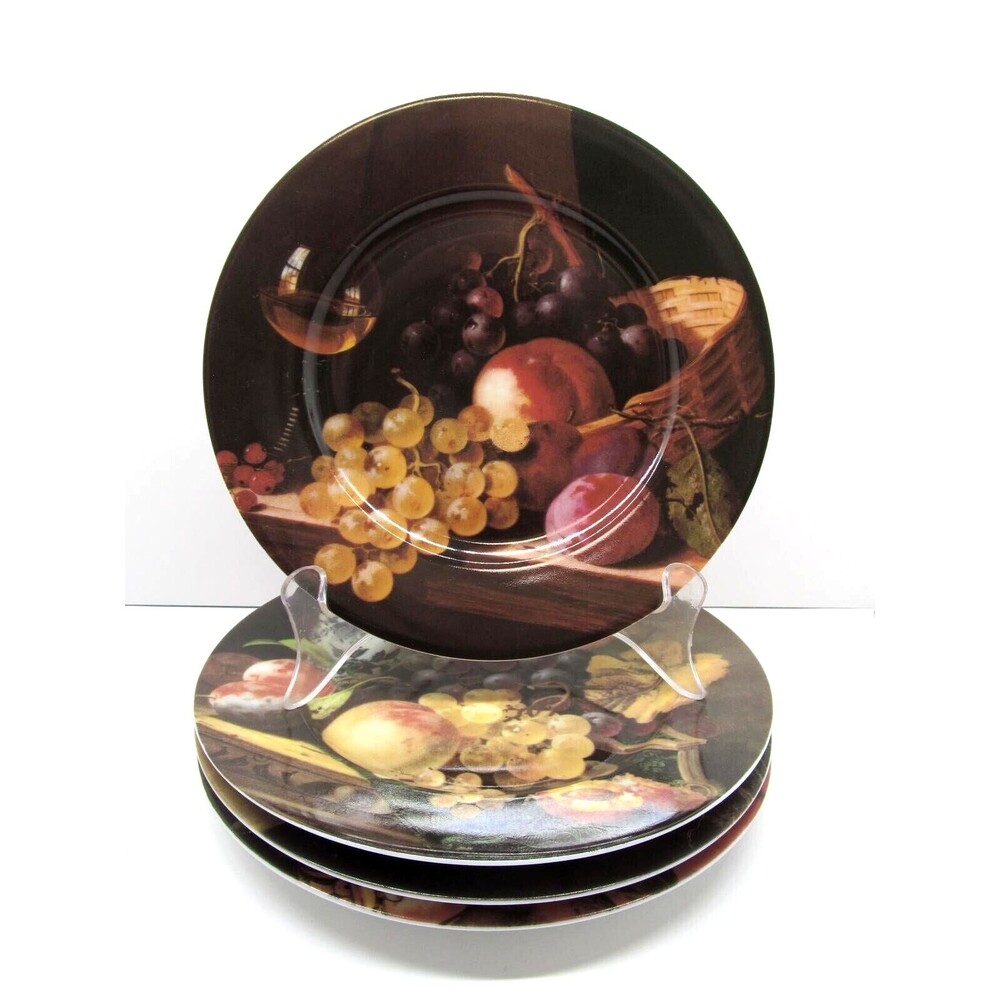 Rochard Limoges France Set Of 3 Fruit 7 5/8" Plates Excellent READ DESC